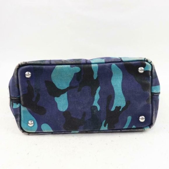 Prada Blue Camouflage Print Canapa Style Cross Body Satchel - Picture 7 of 8